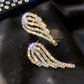 Rhinestone Wings Jewelry Stud Earrings Modern Fashion Women Earrings Piercing
