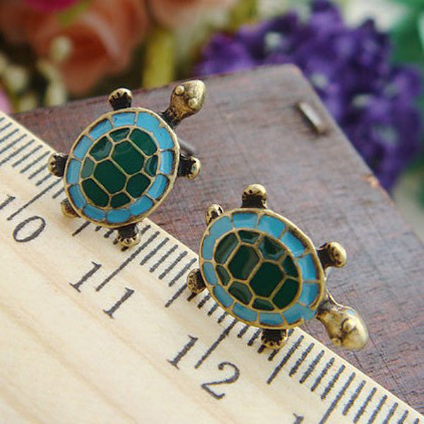 Green Turtle Stud Earrings Women Charm Stud Jewelry Birthday Holiday Gifts