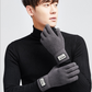 Men's autumn and winter knitted yarn driving outdoor plus velvet warm gloves