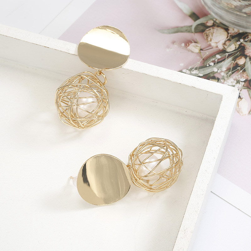 Knit Ball Design Ear Drop Earrings Dangle Women Fashion Jewelry Gift for Her