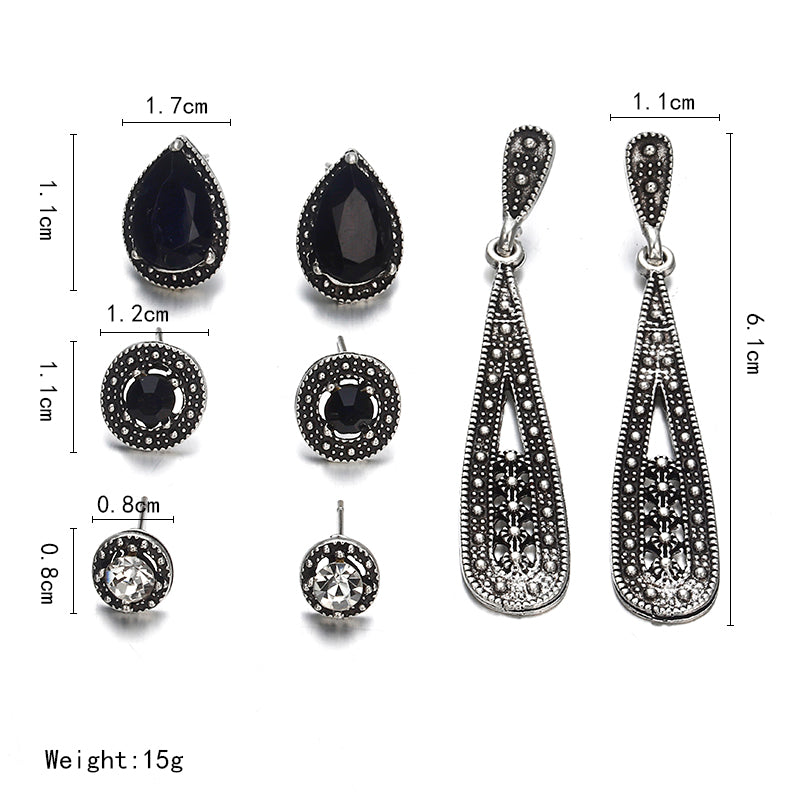 Bohemian Black Diamond Long Earrings