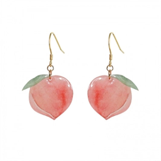 Peach Fruit Pendant Jewelry Fashion Dangle Earrings for Girls Party Birthday