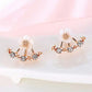 South Korea S925 Silver Earrings small daisy flowers after hanging Earrings Korean hypoallergenic sterling silver jewelry