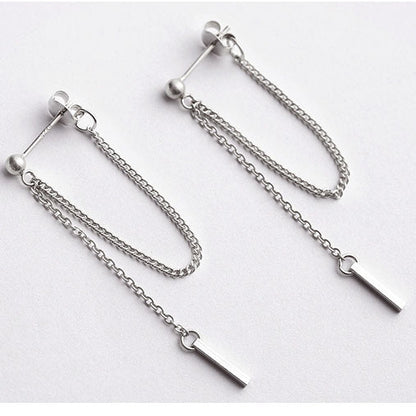 S925 Simple Dangle Chain Earrings