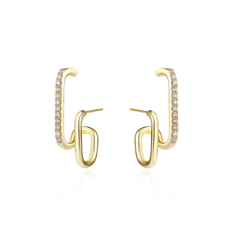 Women's Geometric Zircon Earrings