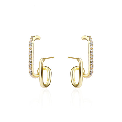 Women's Geometric Zircon Earrings