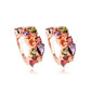 Colorful Stones Hoop Earring Women Jewelry Mom Gift Everyday Wear Earrings