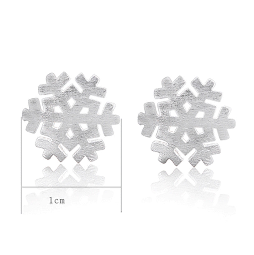 Metallic Snowflake Stud Earrings Women Fashionable Luxurious Earrings Jewelry