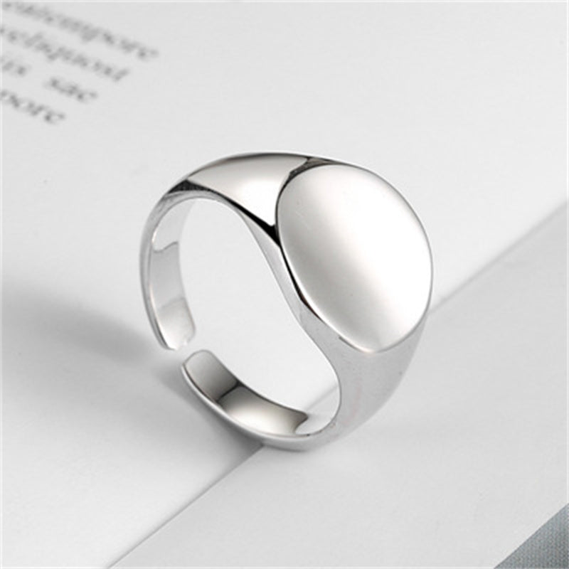 Personality Glossy Double-layer Silver-plated Ring Women