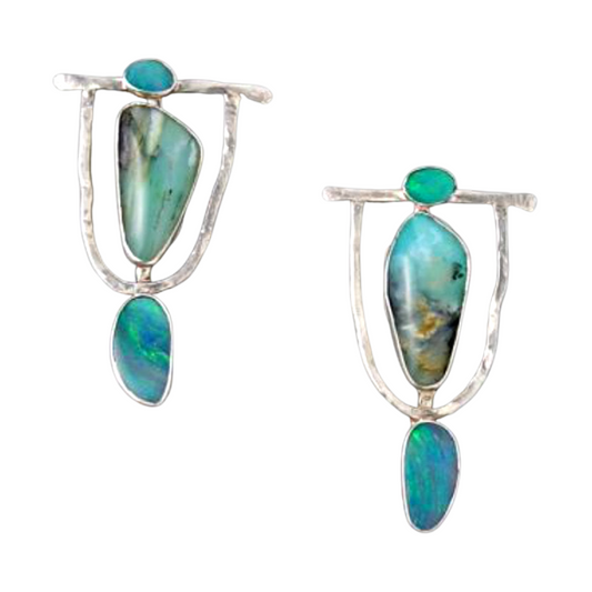 Irregular Retro Blue Dangle Earrings Cute Summer Earring Jewelry Gift for Her