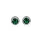 Deep Green Rhinestone Decor Stud Earrings for Women Girls Ear Studs Jewelry Gift