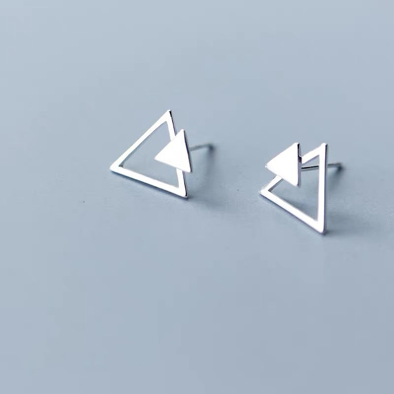 Double Triangle Stud Earrings Women Charm Stud Jewelry Birthday Holiday Gifts
