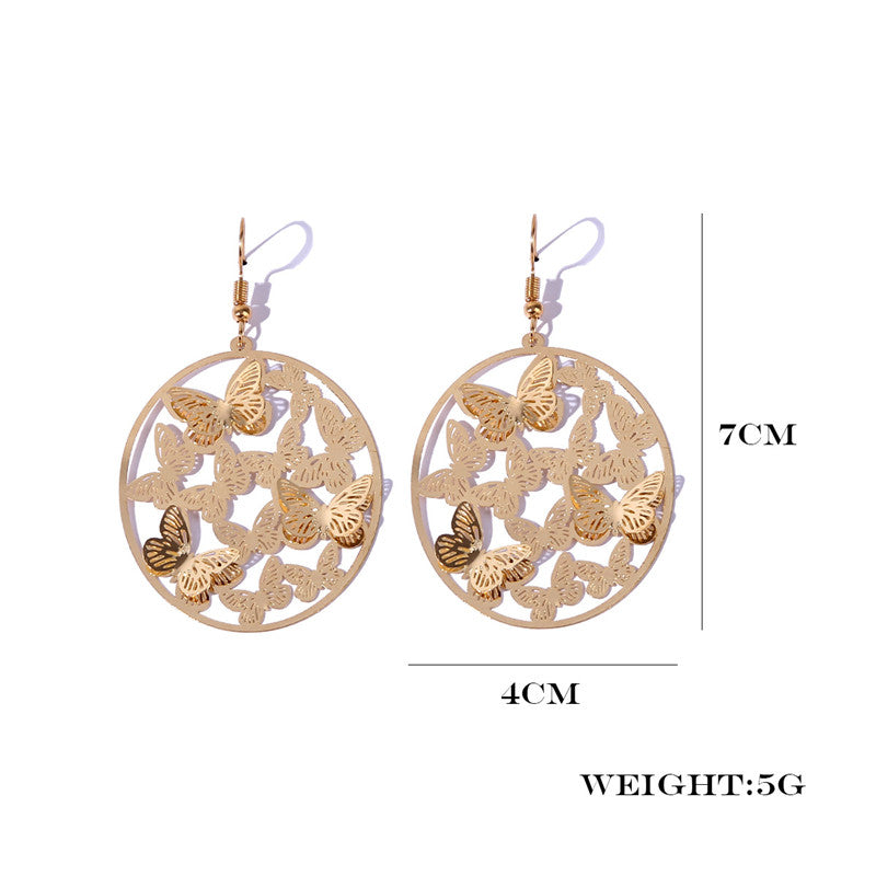 Butterflies Ring Gift Earring Dangle Women Fashion Jewelry Jewellery