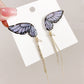 Women's Earrings With Three Dimensional Butterfly Pattern Full Of Diamonds And Tassels