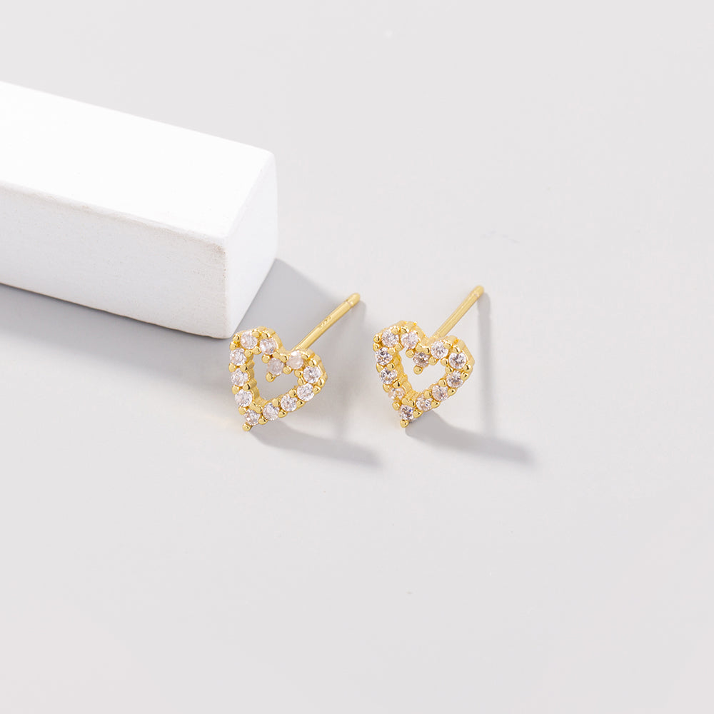 Mini Heart Stud Earrings Women Jewelry Mom Gift Everyday Wear Earrings