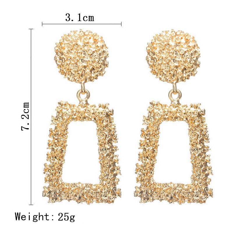 Textured Geometric Pattern Dangle Earrings Special Gift for Women Girl Fashion