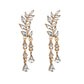 Women's Leaves Tassel Crystal Earrings Zircon Stud Earrings Alloy Ear Jewelry Factory Wholesale Earrings For Women Brincos