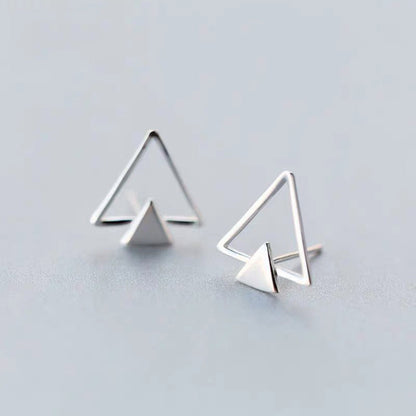 Double Triangle Stud Earrings Women Charm Stud Jewelry Birthday Holiday Gifts