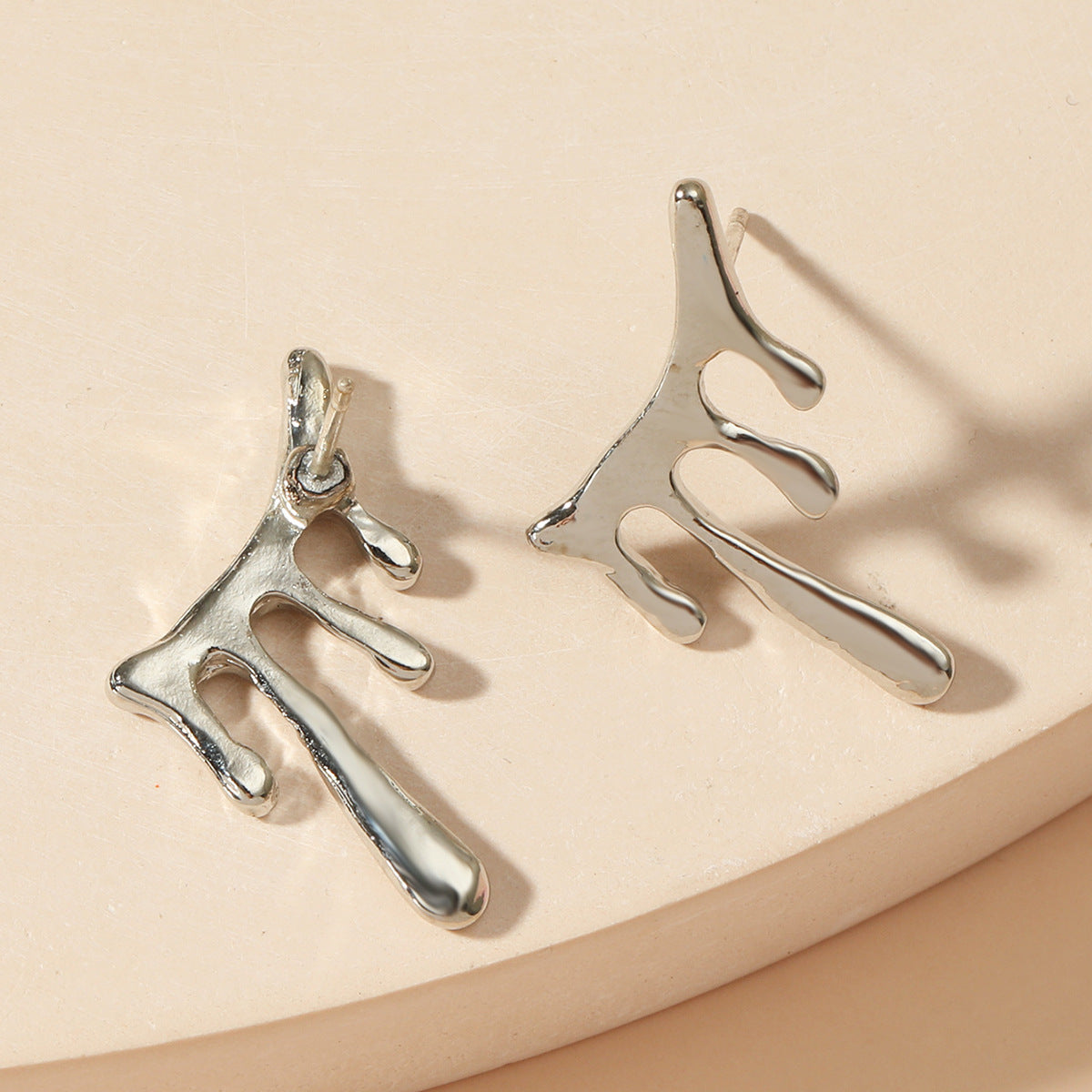 Metallic Drip Stud Earrings Female Girl Fashion Earrings Birthday Holiday Gifts