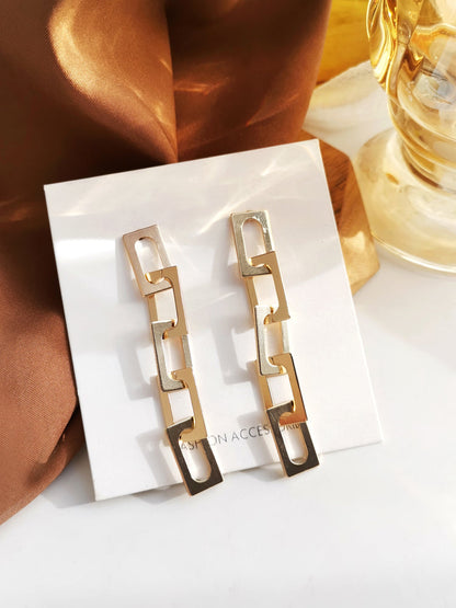 Geometric Chain Rings Jewelry Fashion Dangle Earrings for Girls Party Birthday Gift