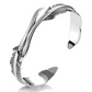 Vintage Thai Silver Double Feather Bracelet Simple