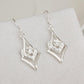Personality With Geometric Silver-plated Diamond Zircon Heart-shaped Hexagonal Star Earrings