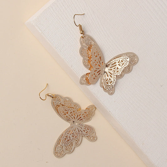 Hollow 3D Butterfly Gift Earrings Dangle Women Fashion Jewelry Jewellery