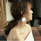 White Round Drop Ear Dangle Fashion Earrings for Women Party Jewelry Gift