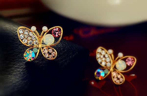 Candy Color Butterfly Stud Earrings Fashion Jewelry for Girls Women Gift