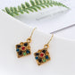 Multicolor Pattern Square Drop Ear Dangle Fashion Earrings for Women Party Jewelry Gift