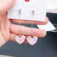 Cute Glitter Heart Ear Drop Earrings Dangle Women Fashion Jewelry Gift for Her