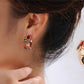 Colorful Stones Hoop Earring Women Jewelry Mom Gift Everyday Wear Earrings