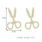 Rhinestone Scissors Stud Earrings Fashion Women Female Earrings Piercing Jewelry