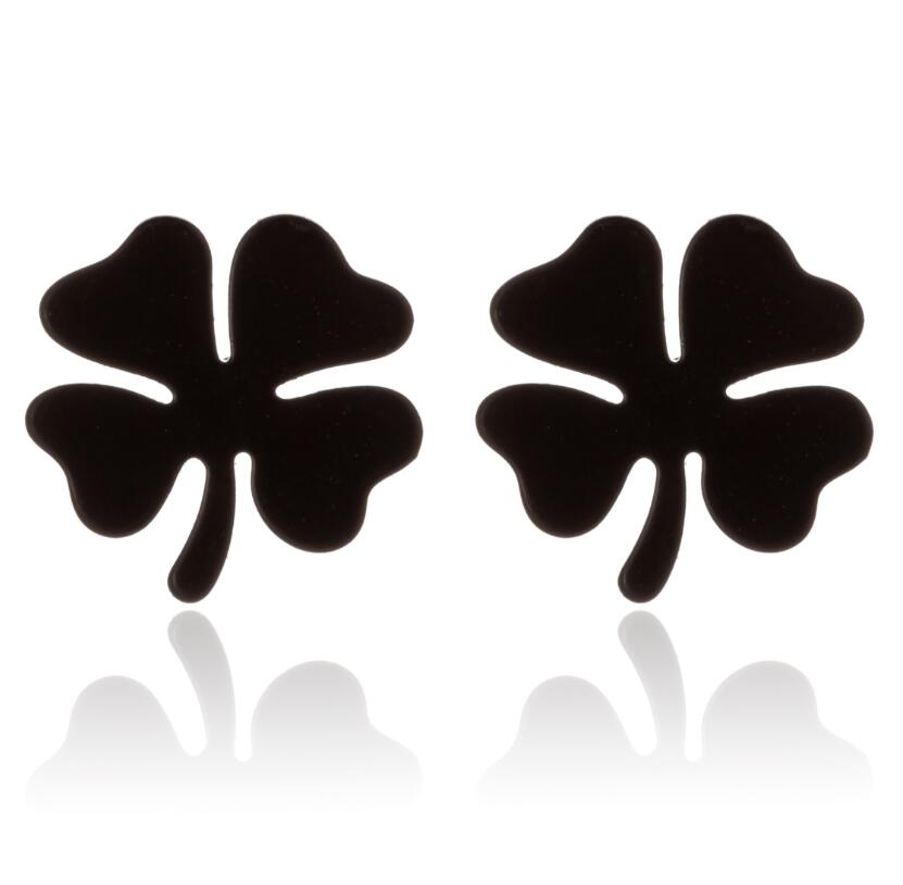 Four Leaf Clover Stud Earrings Stainless Steel Jewelry Women Girls Friendship Gift Fashion Accessories Earring Studs