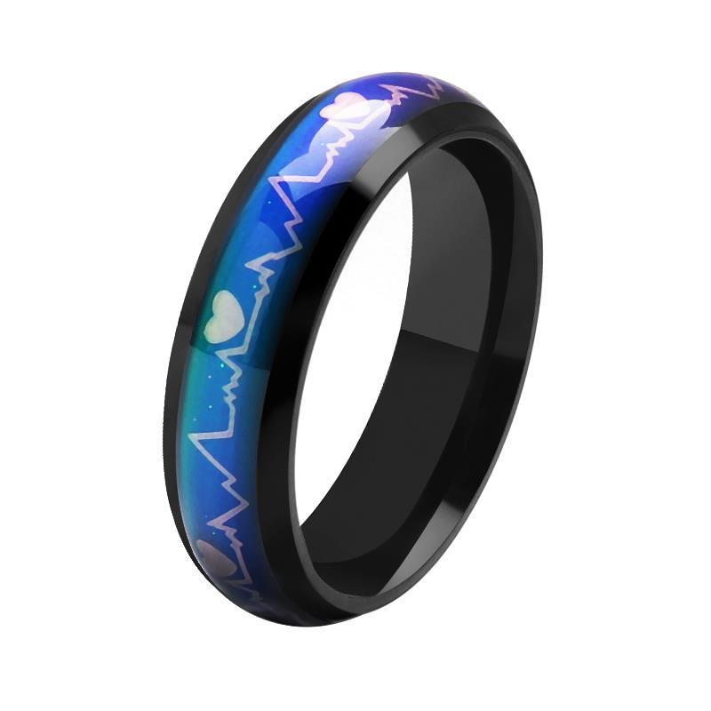 Thermochromic Couple Fashion ECG Ring