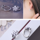Rhinestone Flower Hoop Earrings Fashion Jewelry for Girls Women Gift Accessories