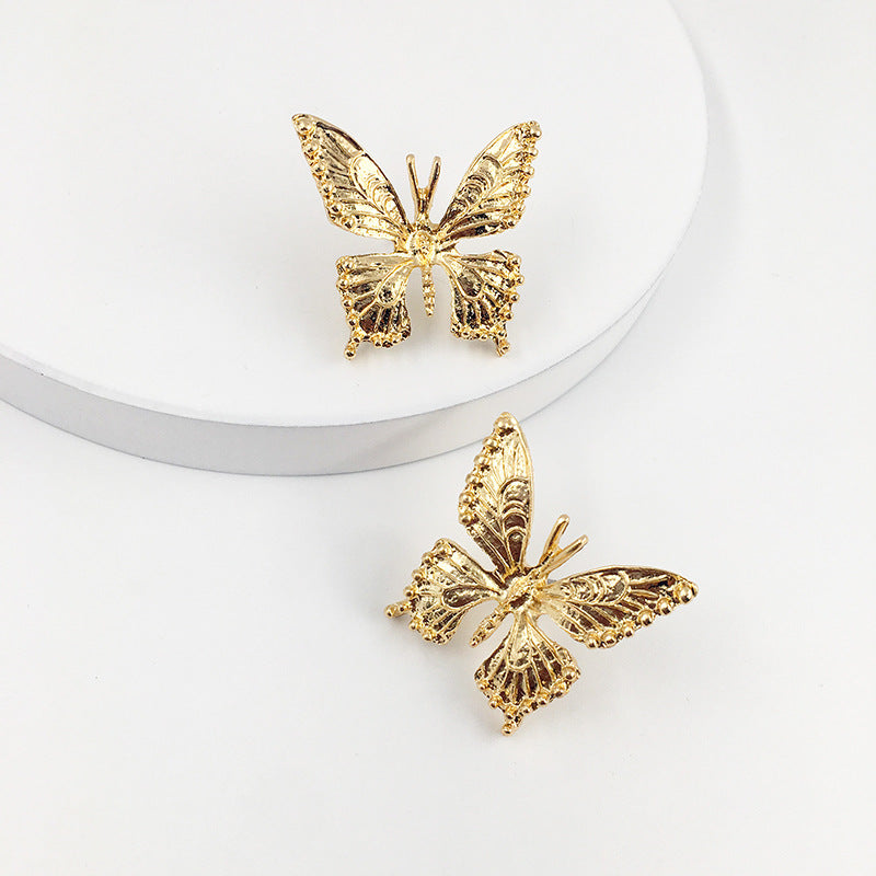 Textured Butterfly Stud Earrings Women Jewelry Mom Gift Everyday Wear Earrings