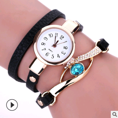 Fashion casual ladies winding table, big eyes ladies winding watch bracelet watch