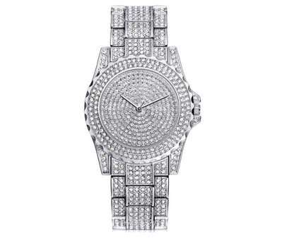 Fashion Bling Casual Ladies Female Quartz Gold Watch Crystal Diamond