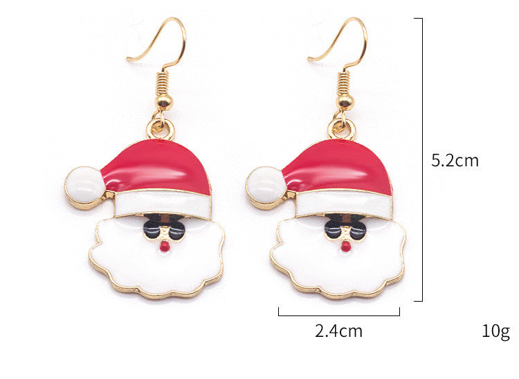 Christmas  Cartoon Dripping Oil Color Earrings