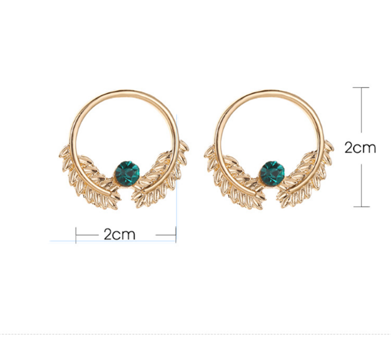 Leaves Detail Ring Dangle Earrings Jewelry Accessories Girls Fashion Accessory
