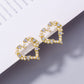 Designed Heart Stud Earrings Women Charm Stud Jewelry Birthday Holiday Gifts