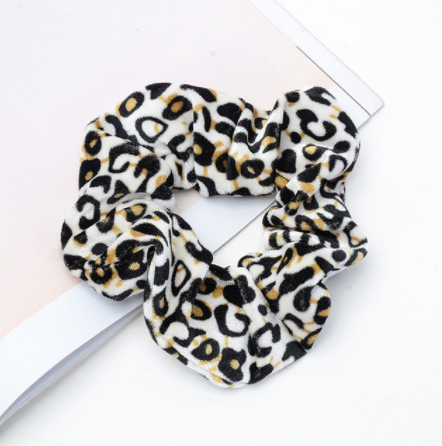 Vintage leopard spotted hair circle fabric hair accessory