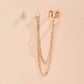 Two Chains Ear Cuff Drop Ear Dangle Fashion Earrings for Women Party Jewelry Gift