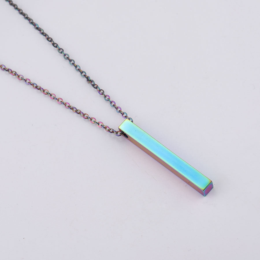 3D Engraved Bar Necklace