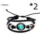 Twelve constellation glass piece couple bracelet