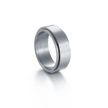 Width Titanium Steel Rotating Men's Ring