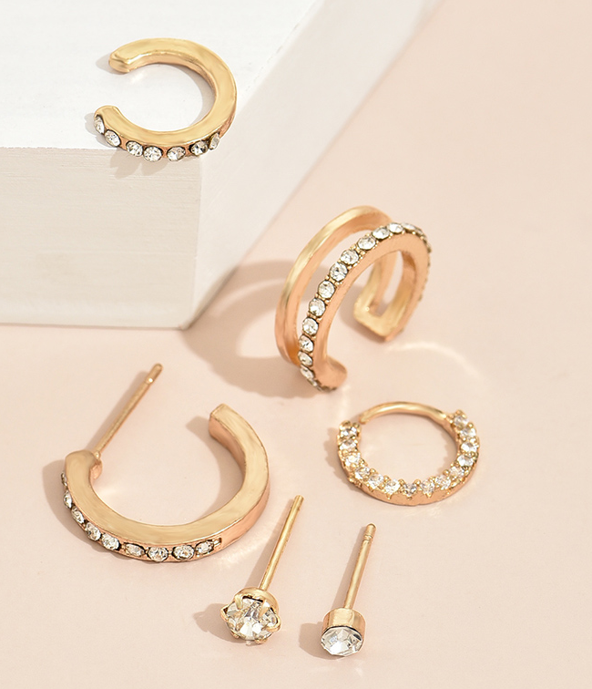 8pcs Set Ear Cuff and Studs Earrings Women Jewelry Gift for Her Accessories