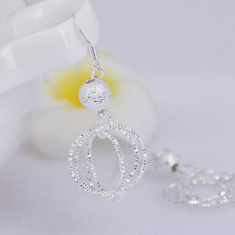 Textured Hanging Circle Dangle Fashion Earrings for Women Stylish Party Jewelry Gift