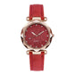 Casual Women Romantic Starry Sky Wrist Watch Leather Rhinestone Designer Ladies Clock